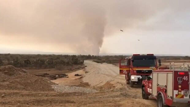  آتش‌سوزی گسترده در یک شهرک صنعتی در مناطق اشغالی