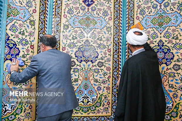 آیین غبارروبی و تکریم مسجد در قم