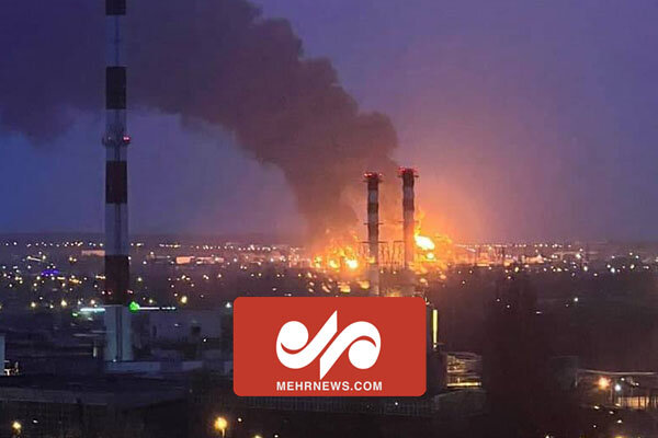 تصاویری از آتش سوزی در مخازن نفت در روسیه