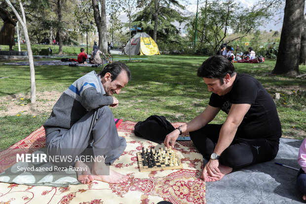 مردم تهران روز سیزدهم فروردین را با شادابی و طراوات بهار در دامن طبیعت  در پارک ملت تهران گذراندند