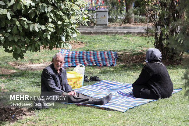 مردم تهران روز سیزدهم فروردین را با شادابی و طراوات بهار در دامن طبیعت  در پارک ملت تهران گذراندند