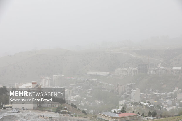 Tehran air pollution from sand storm