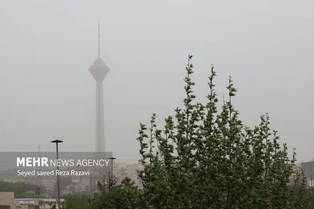 Tehran air pollution from sand storm