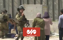 لحظه تیراندازی نظامی صهیونیست به زن فلسطینی در «بیت‌لحم»