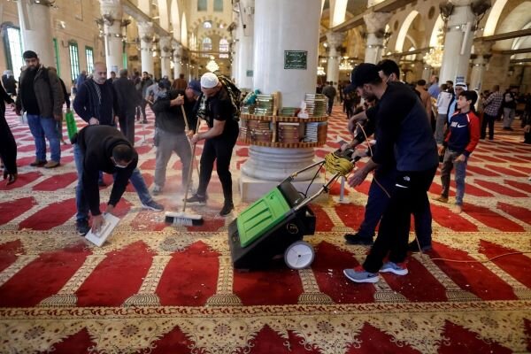 اوضاع «مسجد الاقصی» پس از حملات صهیونیست‌ها + تصاویر