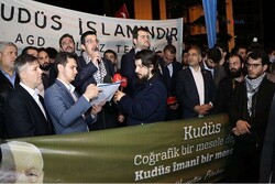 Siyonist işgalcilerin Mescid-i Aksa saldırısı İstanbul'da protesto edildi