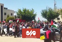 تظاهرات دانشجویان در کرانه باختری علیه رژیم صهیونیستی