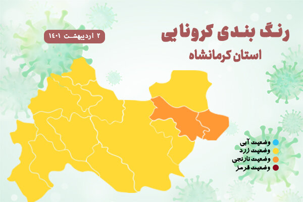 کرمانشاه بدون شهر قرمز کرونایی/۱۲ شهر در شرایط زرد قرار گرفتند
