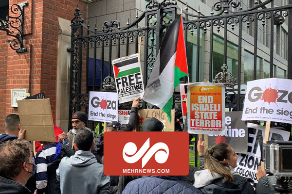 تظاهرات ضد صهیونیستی مقابل سفارت این رژیم در لندن