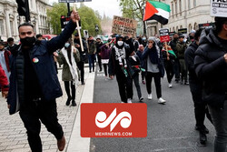 تظاهرات مردم در حمایت از مسجدالاقصی و فلسطینیان در لندن