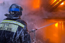 انبار مهمات در بلگورود در روسیه در آتش سوخت
