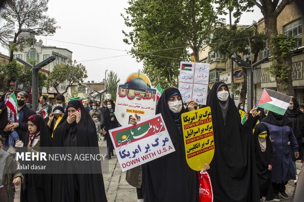 راهپیمایی ضد صهیونیستی مردم سنندج