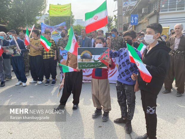 راهپیمایی روز جهانی قدس در شهر مرزی بانه