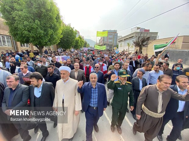 راهپیمایی روز جهانی قدس در شهر مرزی بانه