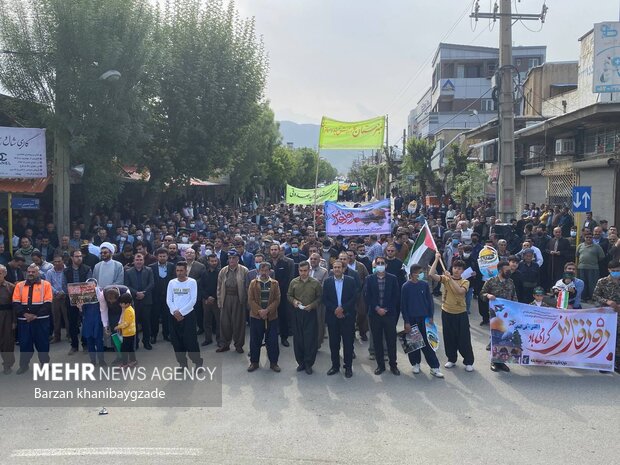 راهپیمایی روز جهانی قدس در شهر مرزی بانه