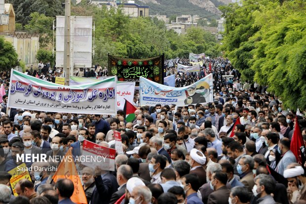 راهپیمایی روز جهانی قدس در مرکز لرستان