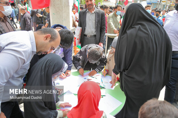 حماسه حضور مردم اردبیل در راهپیمایی روز قدس