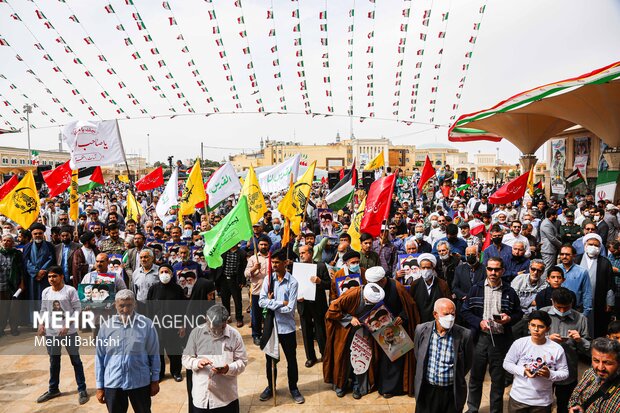 راهپیمایی روز قدس با حضور گسترده مردم انقلابی قم