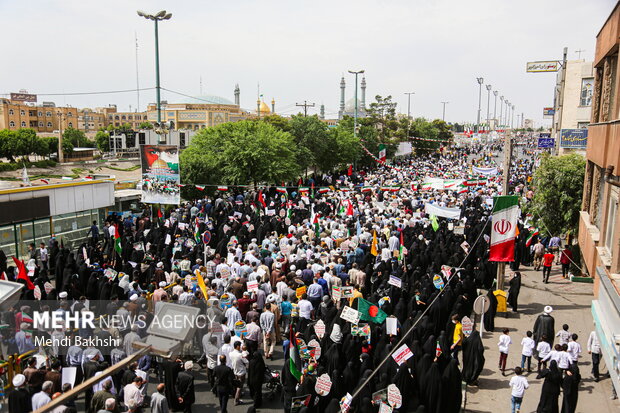 راهپیمایی روز قدس با حضور گسترده مردم انقلابی قم