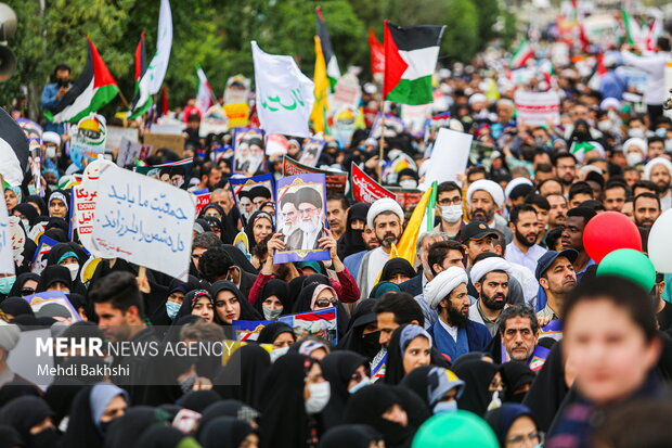 راهپیمایی روز قدس با حضور گسترده مردم انقلابی قم