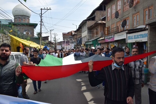 راهپیمایی هزاران نفر از مردم «کشمیر» به مناسبت روز قدس + تصاویر