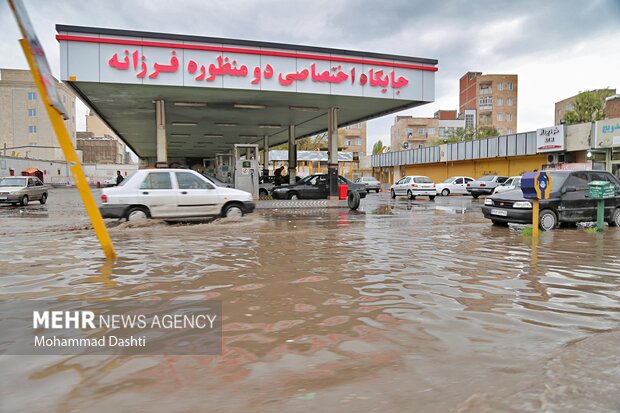 آب گرفتگی معابر در اردبیل