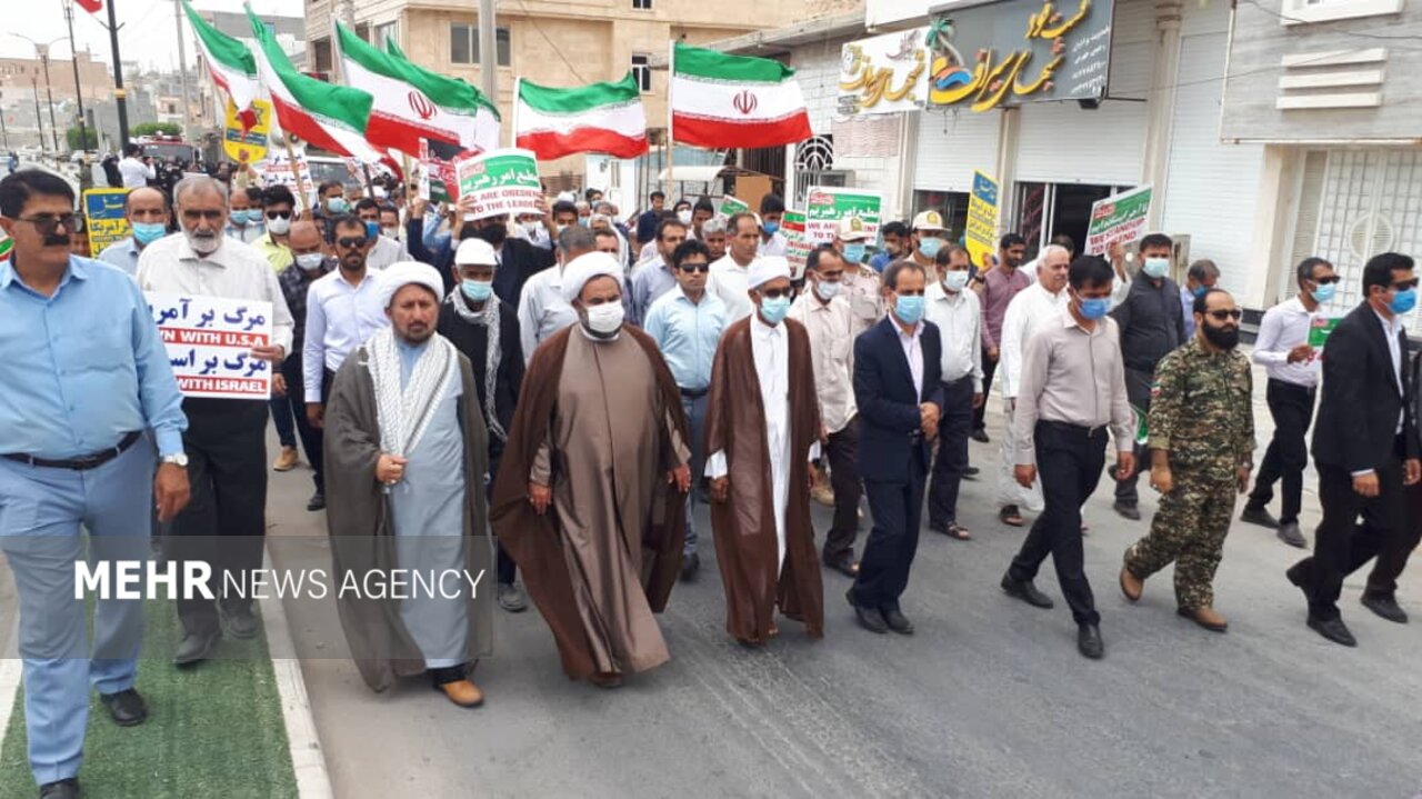 مراسم راهپیمایی روز جهانی قدس در سیراف برگزار شد