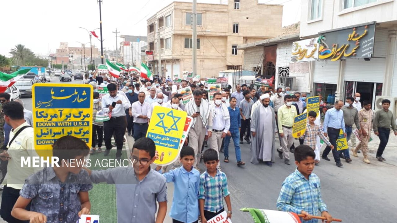 مراسم راهپیمایی روز جهانی قدس در سیراف برگزار شد