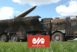 لحظه پرتاب موشک اسکندر روسی به مواضع ارتش اوکراین