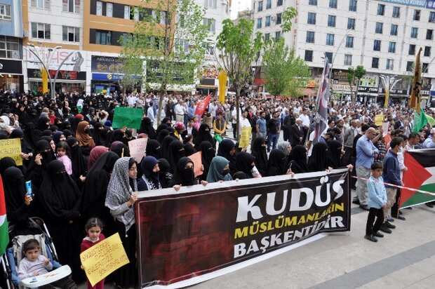 راهپیمایی مردم ترکیه در شهرهای مختلف به مناسبت روز قدس + تصاویر