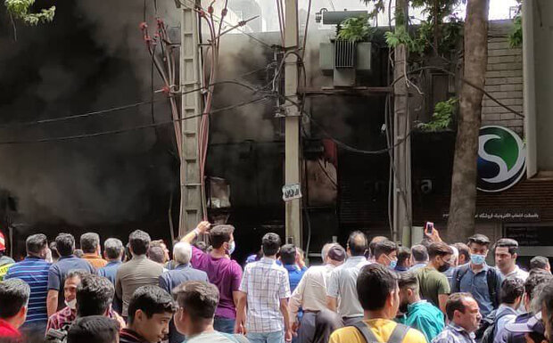 آتش سوزی در بازار شهر قائمیه