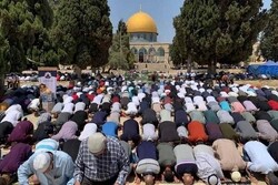 مسجد الاقصی میں 20 ہزار فلسطینیوں نے نماز جمعہ ادا کی