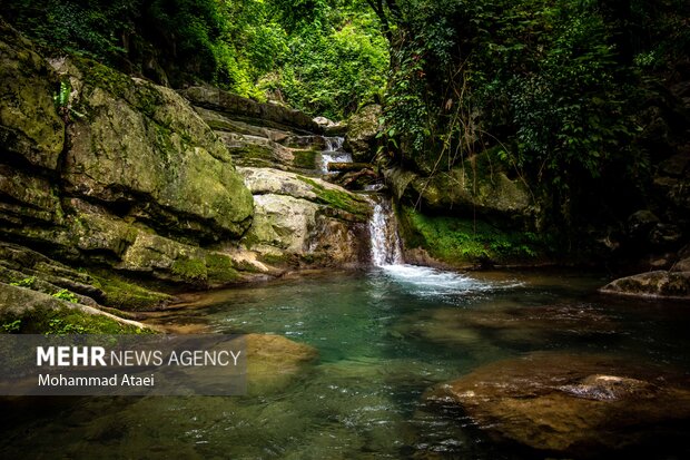 Seven Shirabad waterfalls in Golestan province