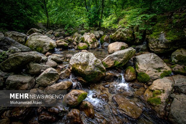 Seven Shirabad waterfalls in Golestan province