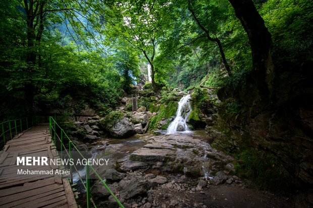 Seven Shirabad waterfalls in Golestan province