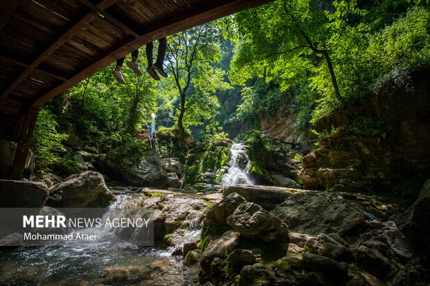 Seven Shirabad waterfalls in Golestan province