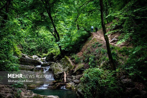 Seven Shirabad waterfalls in Golestan province