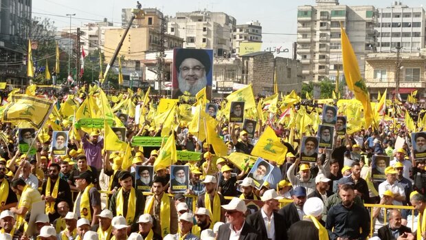 کارزار انتخاباتی بزرگ حزب الله لبنان در صور و نبطیه+ عکس