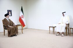 Qatari Emir's meeting wit Iran's Leader
