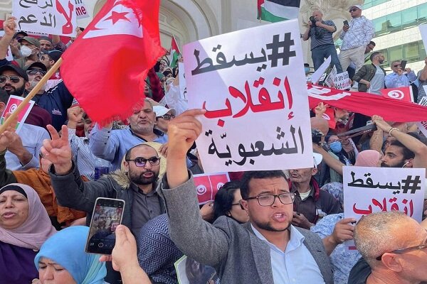 برگزاری تظاهرات ضد قیس سعید در تونس