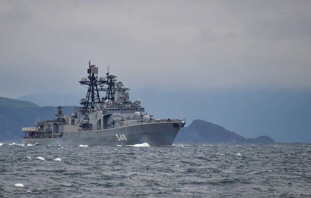 Russian naval ships practice missile fire off Pacific coast