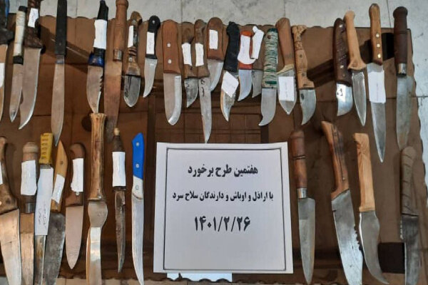 دستگیری ۴۳ نفر از اراذل و اوباش در بهارستان/۳۵ سلاح سرد کشف شد