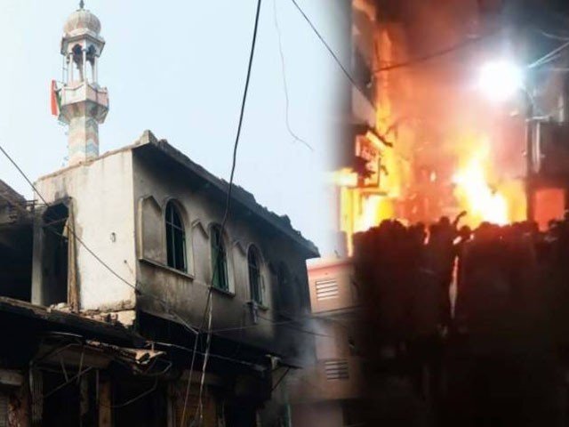بھارتی ریاست مدھیہ پردیش میں ہندوانتہاپسندوں نے مسجد نذر آتش کردیا