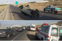 واژگونی خودرو در جاده فیروزکوه/۴ نفر مصدوم شدند