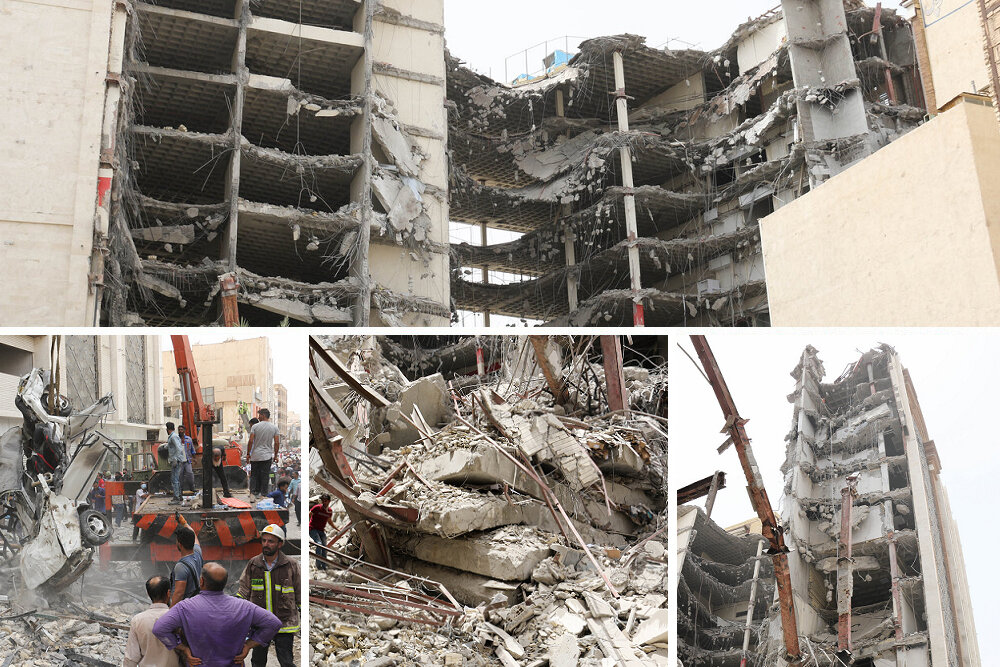 جزئیات ریزش ساختمان ۱۰ طبقه در آبادان/۱۰ کشته و ۳۵ مجروح تاکنون