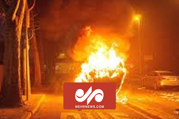 آتش زدن خودروی نظامیان رژیم صهیونیستی در شهر جنین