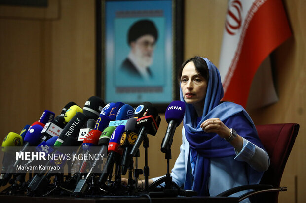 آلنا دوهان گزارشگر ویژه سازمان ملل متحد در حال پاسخگویی به سوالات خبرنگاران استآلنا دوهان گزارشگر ویژه سازمان ملل متحد در حال پاسخگویی به سوالات خبرنگاران است