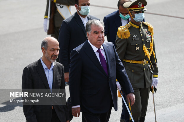 مراسم استقبال از رئیس جمهور تاجیکستان