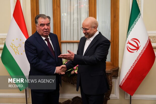 Meeting between Iran parl. speaker and Tajikistan president
