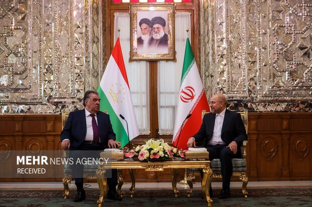 Meeting between Iran parl. speaker and Tajikistan president
